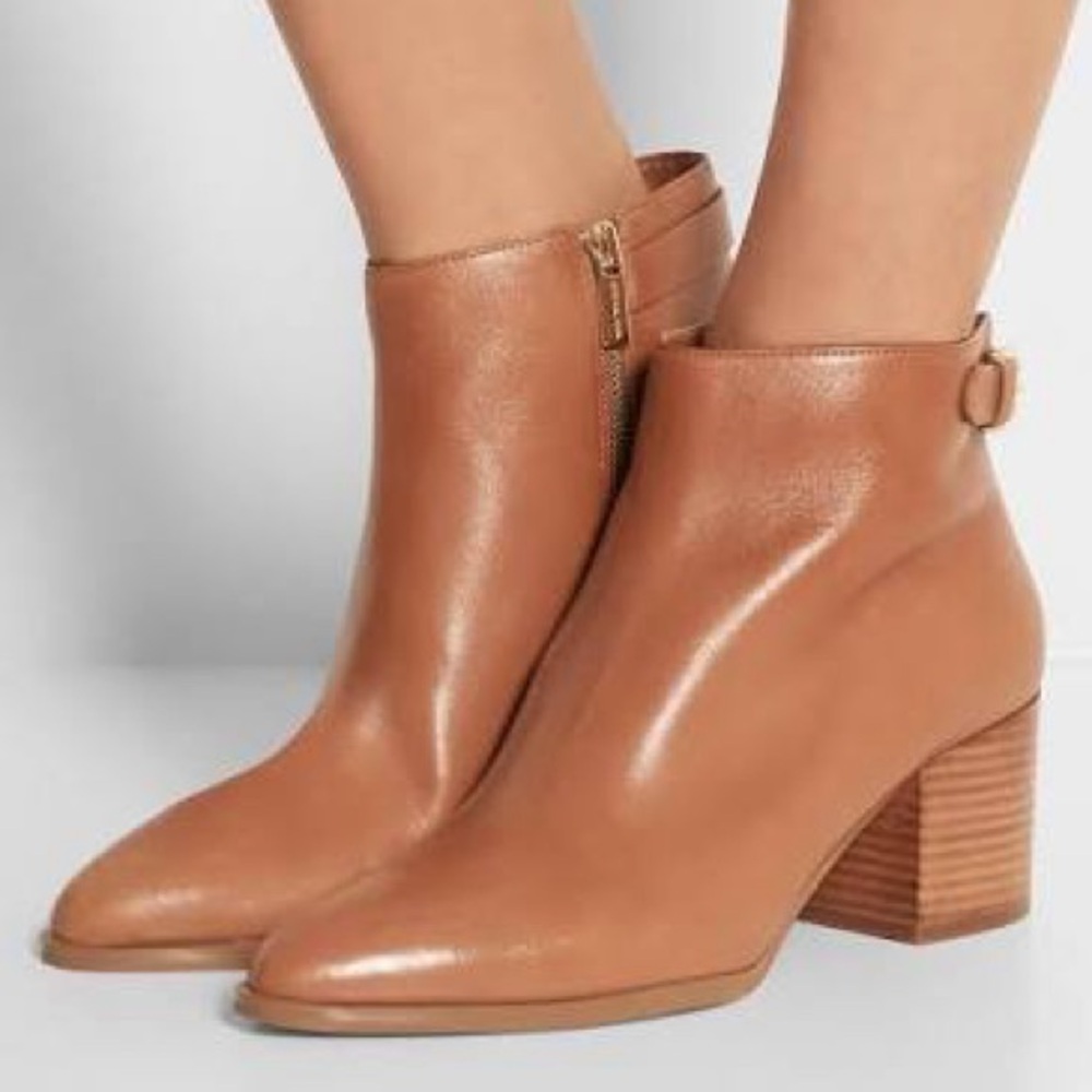 Michael Kors Saylor Tan Leather Ankle Boots Women’s US 9.5 M Excellent Condition